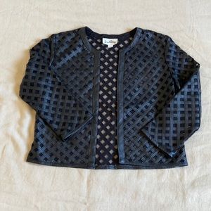 Joseph Ribkoff faux leather lack blazer